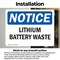 Signmission Lithium Battery Waste, 10 in W x Rectangle, Vinyl Decal OS-2PACK-NS-D-710-L-15885 - alternate 5